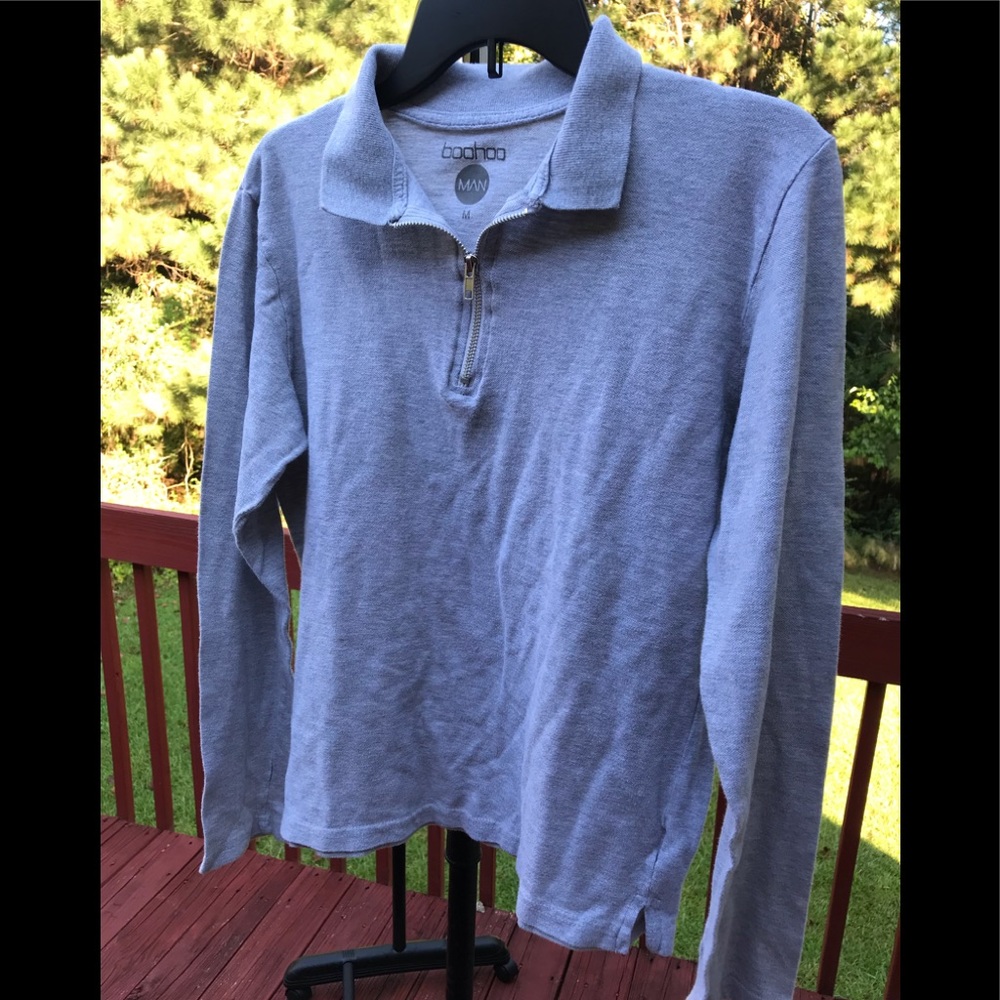 BOOHOO BOYS LONG SLEEVES BLUE TOP